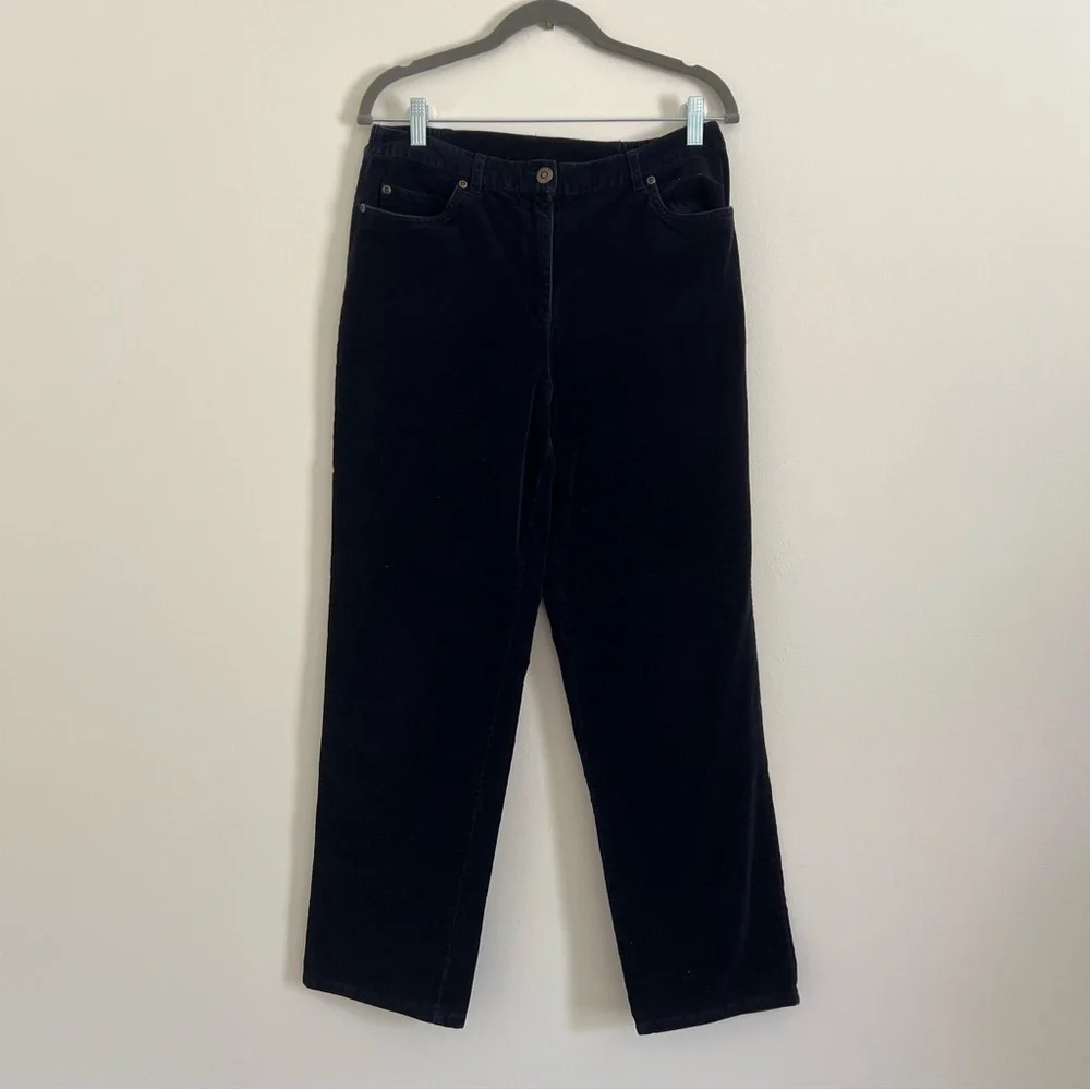🛍️Ruby Rd. Women Straight Leg Corduroy Pants Navy Blue sz 8 Cotton Work Gorpcore